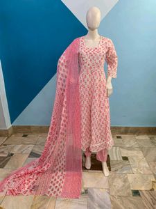 Cotton Kurta Set With Dupatta