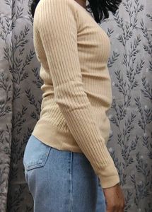 Even &amp; Odd Beige Ribbed Sweater