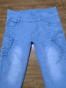 Light Blue Braided Accent Jeans