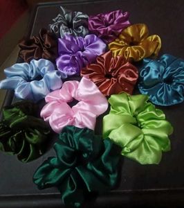 Satin Scrunchies combo of 10