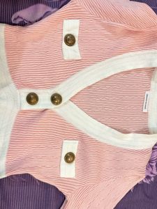 Korean V Neck Gold Botton Top