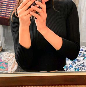 High Neck Winter Wool Tshirt For Women