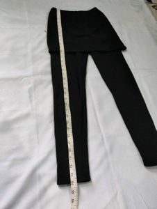 Fleece Lined Black Skirted Leggings