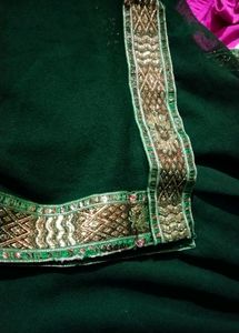 Dark Green Dupatta With Les