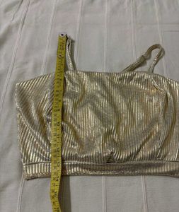 Metallic Gold Cami Top/ Festive Blouse