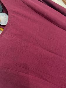 Burgundy Dress with Ruffle Sleeves