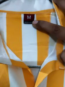 Striped Yellow &amp; White Shirt
