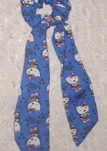 Hello Kitty Print Scrunchie And Ribbon