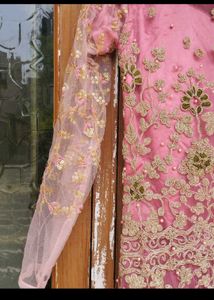 Elegant Pink Embroidered Gown💥