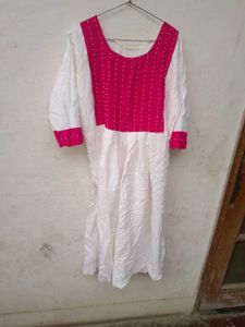 White Naira Cut Designer Kurti