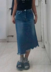 Denim Skirt Asymmetrical