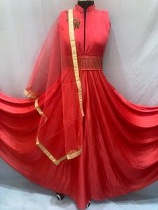 Coral Dress with Sequins