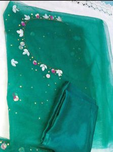 Emerald Green Embellished Fabric Set