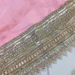 New Gown With Contrast Dupatta
