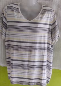 CRAFT&BARROW Striped V-Neck Tee
