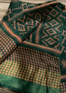 Elegant Green & Brown Saree