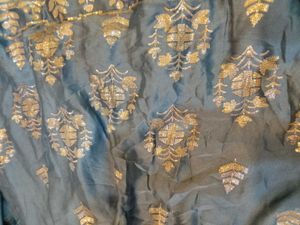 Elegant Grey &amp; Gold Anarkali Suit