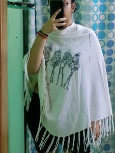 White Pochi with Figure Print