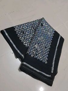 Elegant Black Sequin Saree