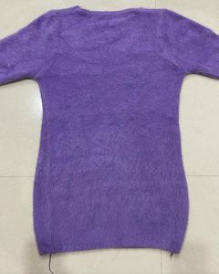 Purple Fuzzy Knit Sweater