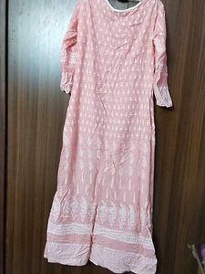 Peach Printed Kurta