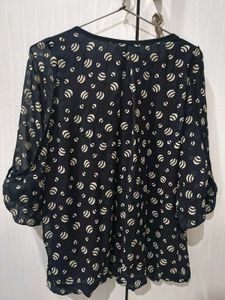 Elegant Sheer Print Top