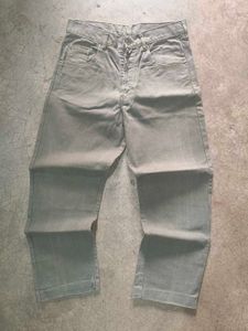 Grey Button‑Fly Workwear Denim — Straight Cut