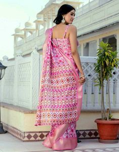 Elegant Pink Floral Saree
