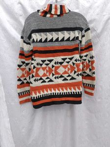 Men Colorful Patterned Knit Jacket