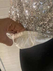 Party Wear Cover story Top Silver Sequence