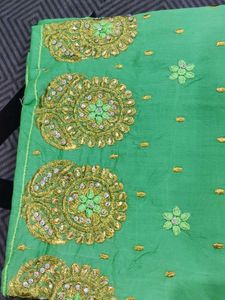 Green Colour Embroidery Suit With Dupatta