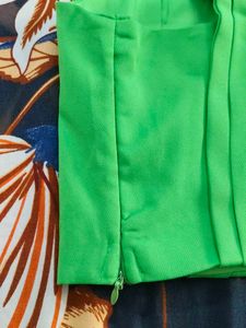 Parrot Green Pleated Crop Top