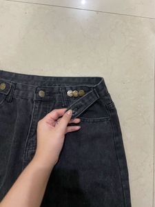 High-Waisted Black Denim Jeans