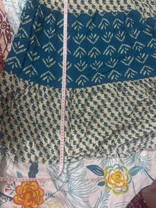 Boho Teal &amp; White Print Dress