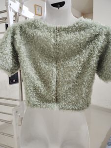 Fluffy Sage Green Crop Top