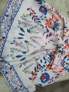 Floral Print White Shorts