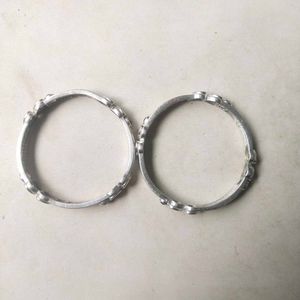 Slightly Used Pure Silver CZ Bangles (Size 2/4)