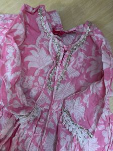 Pink Floral Print Kurta set