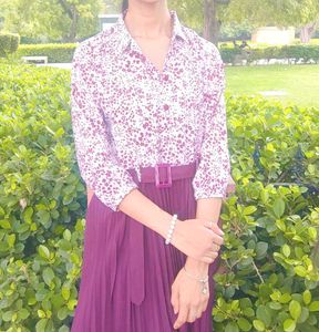 Stylish Purple Midi Dress