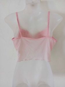 Pink Lace Trim Cami Top