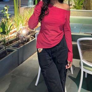 Red Off-Shoulder Top