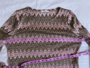 Korean Patterned Long Sleeve Top Fits S-M