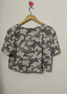 M &amp; S Branded Cargo Print  Top