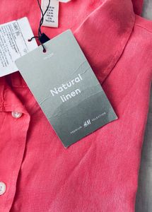 Coral Linen Button Down