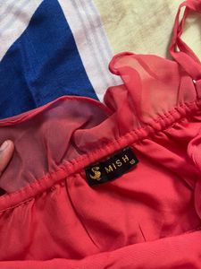 Chic Rust Ruffle Dress