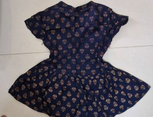 Stylish Blue Printed Dress