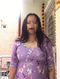 Purple Satin Kurta With Lace