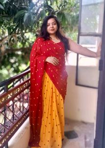Elegant Red &amp; Yellow Saree