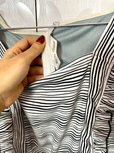 black and white striped jumpsuit