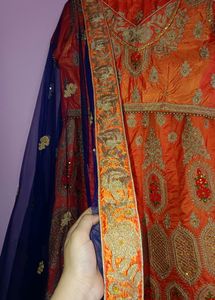 Orange Lehenga Choli With Dupatta